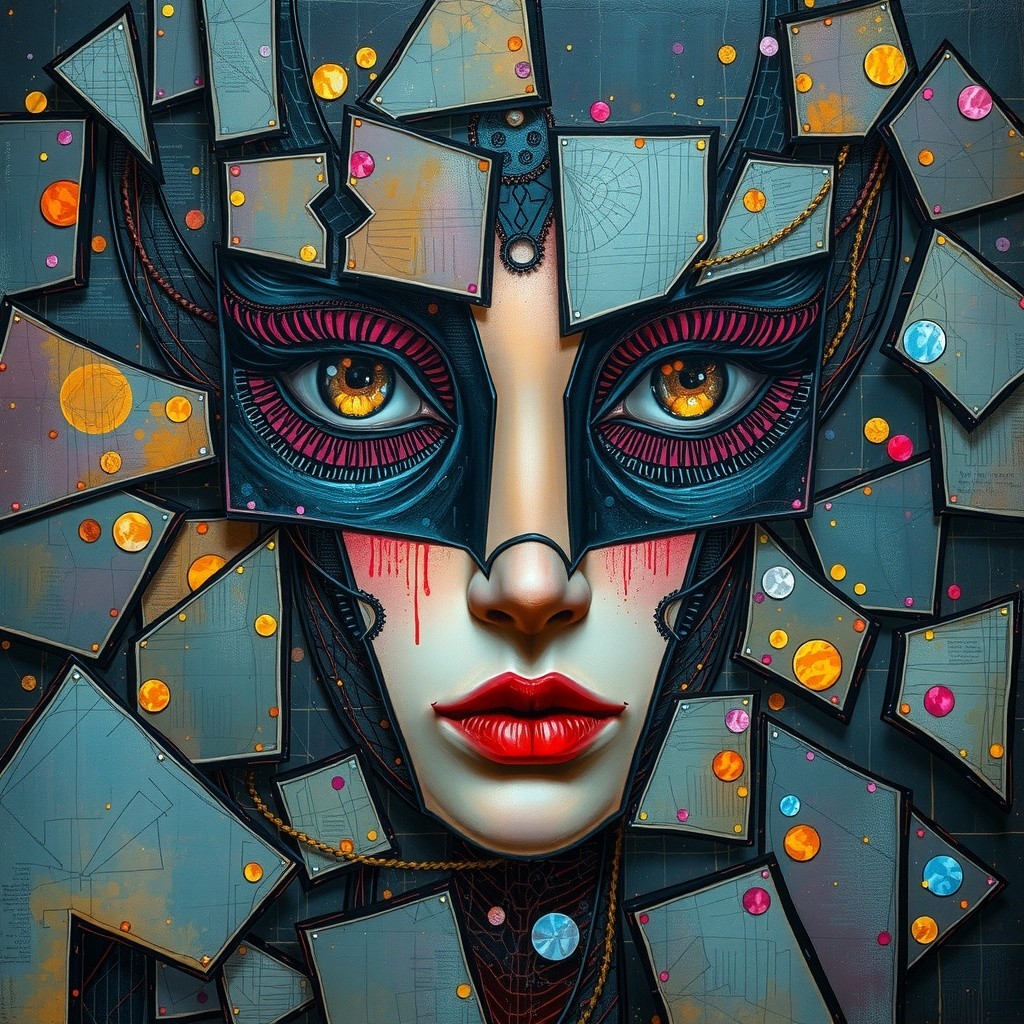 Stylized Portrait of a Woman with Dramatic Makeup