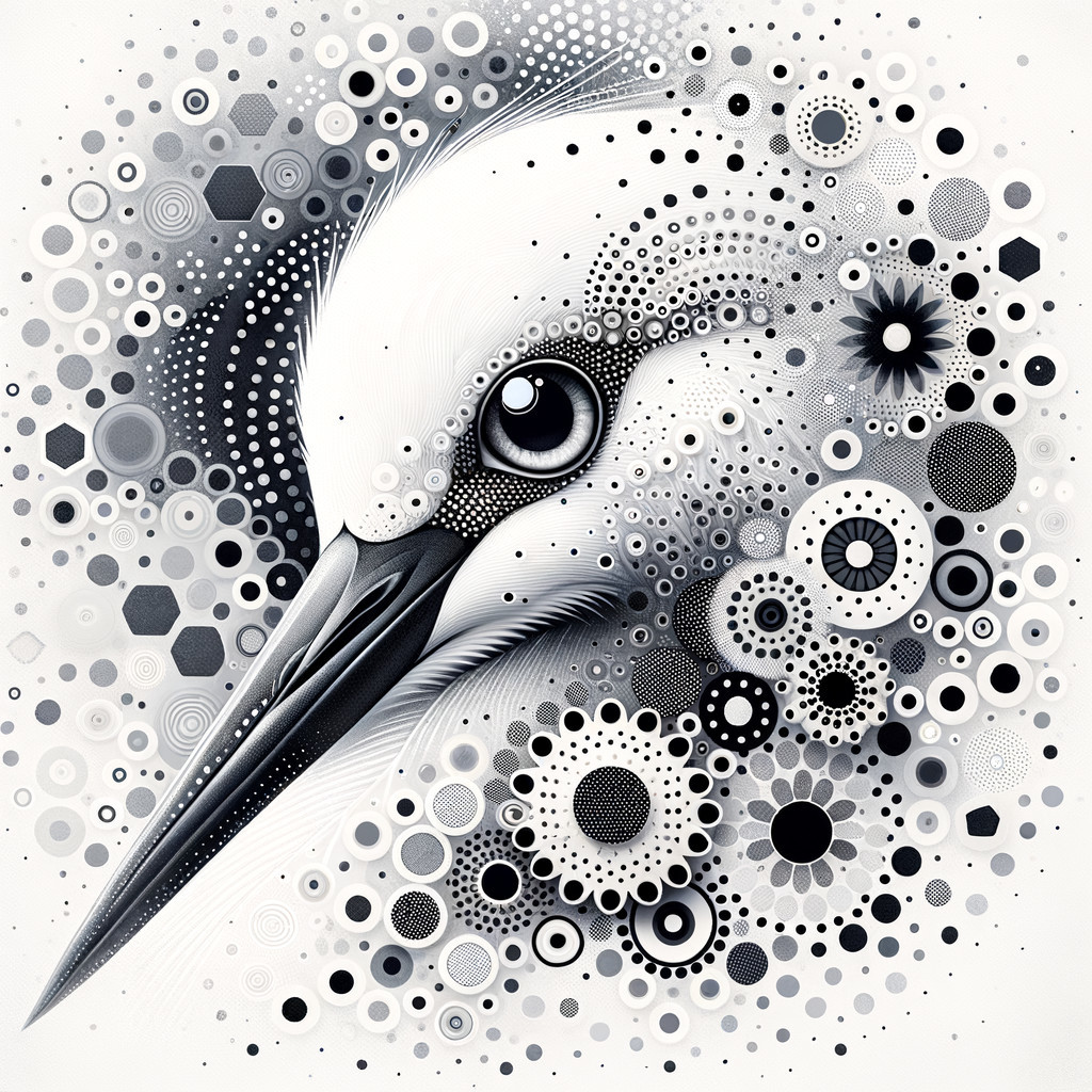 Stylized Bird's Head with Geometric Patterns