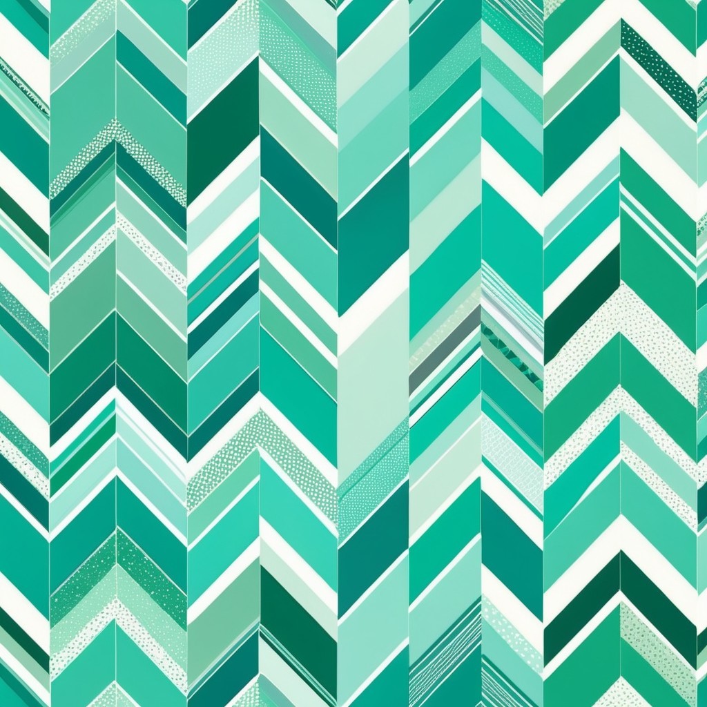 Chevron Stripe Pattern in Teal and Green Shades