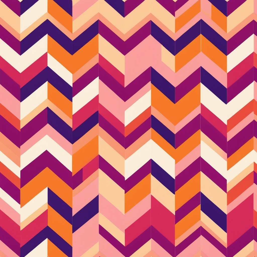 Vibrant Geometric Chevron Pattern in Rich Colors