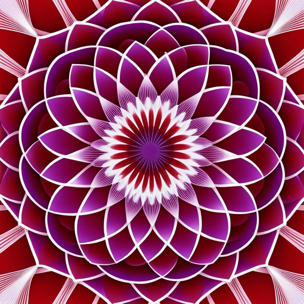 Vibrant Symmetrical Flower Design in Deep Colors