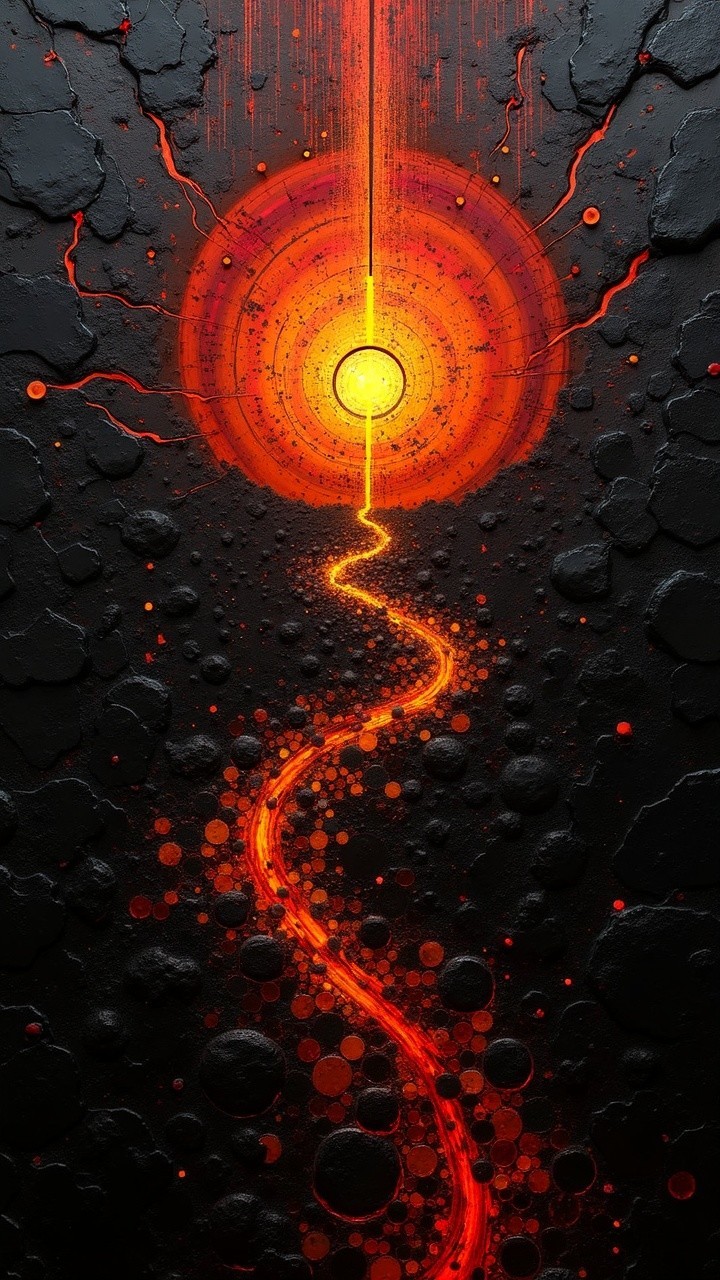Abstract Design with Orange and Red Color Palette