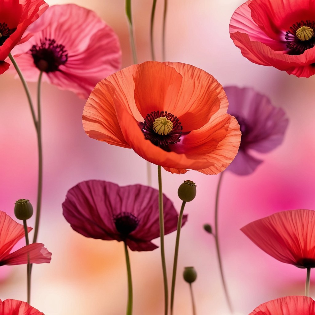 Vibrant Poppy Flower Arrangement in Various Shades