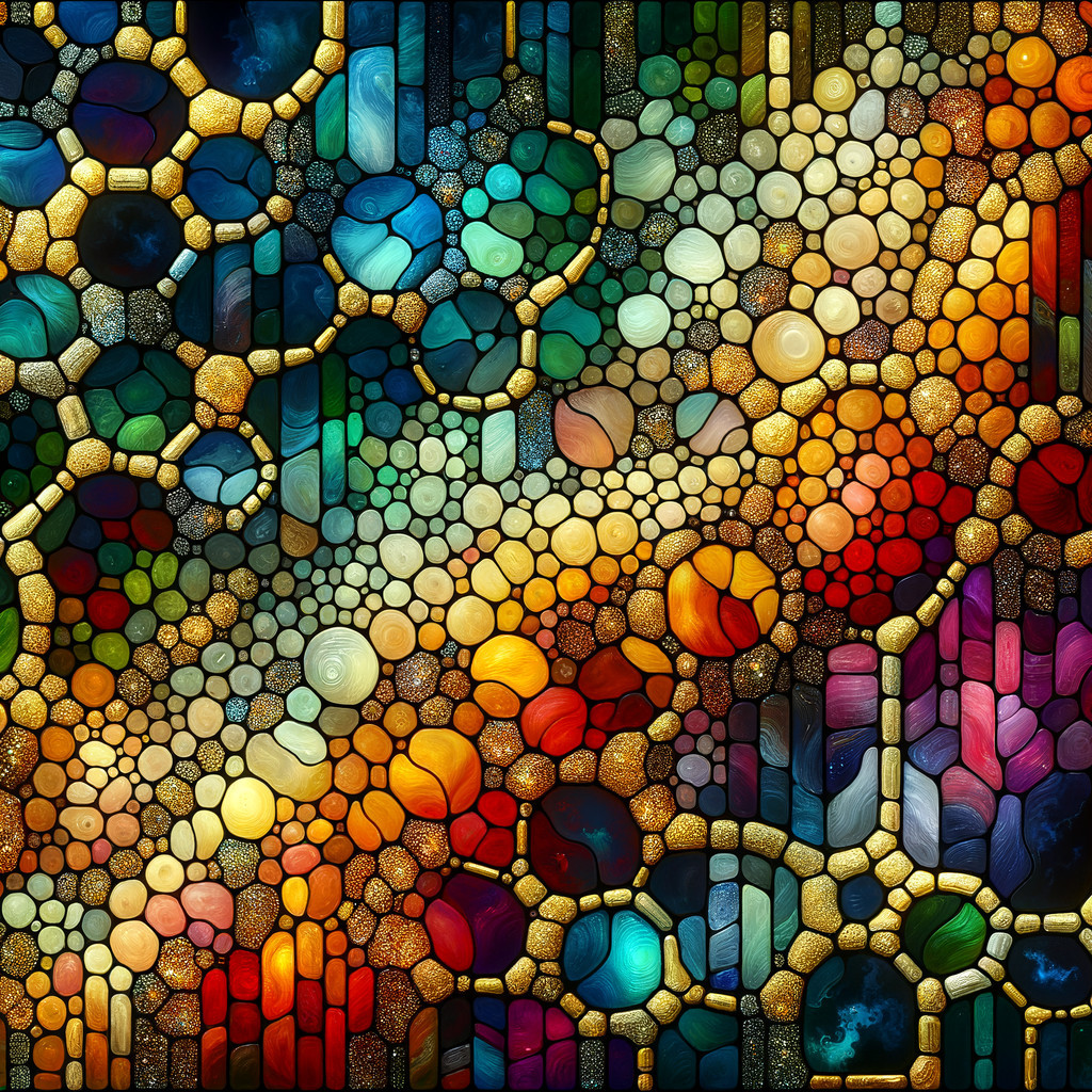 Vibrant Abstract Tapestry with Colorful Mosaic Design