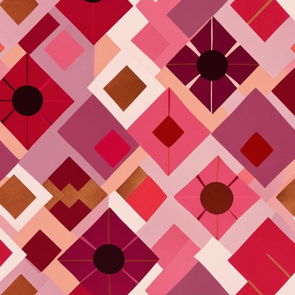 Vibrant Geometric Pattern in Pink and Red Shades