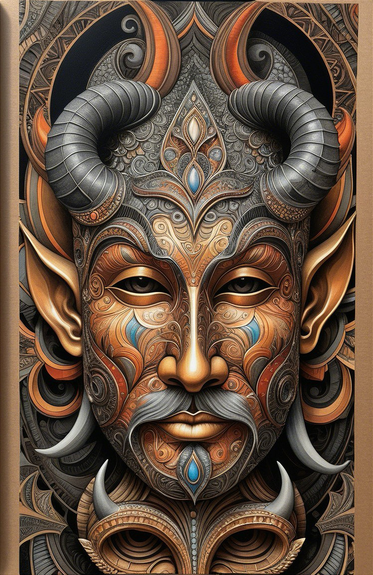 Intricate Fantasy and Tribal Art Face Design