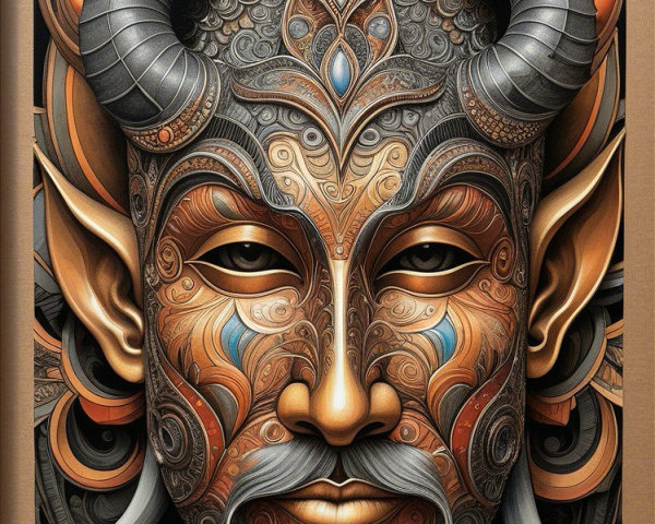 Intricate Fantasy and Tribal Art Face Design