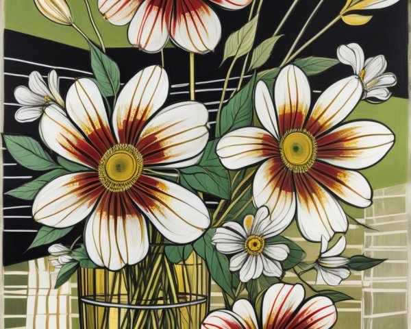 Vibrant Floral Arrangement with White and Red Flowers