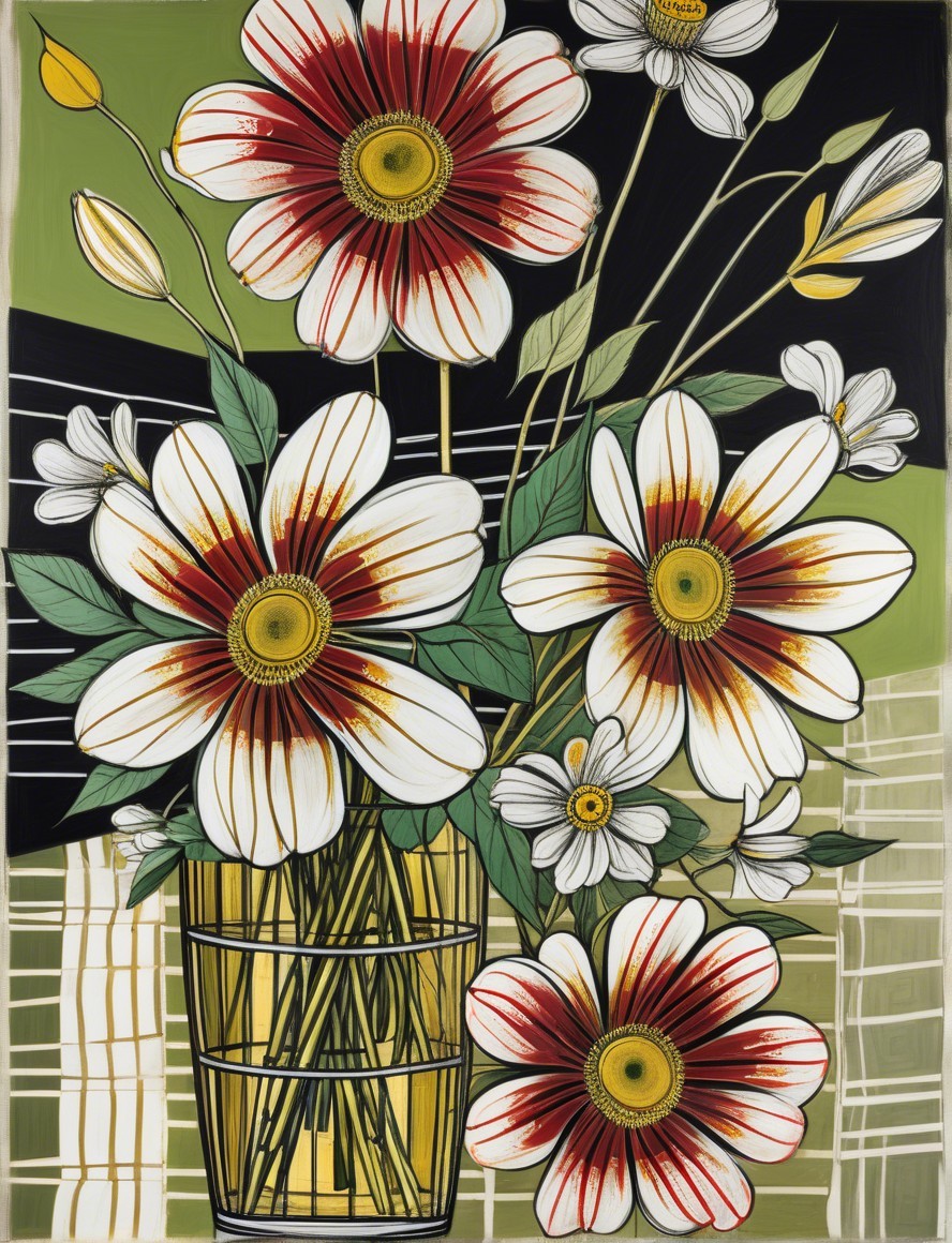 Vibrant Floral Arrangement with White and Red Flowers