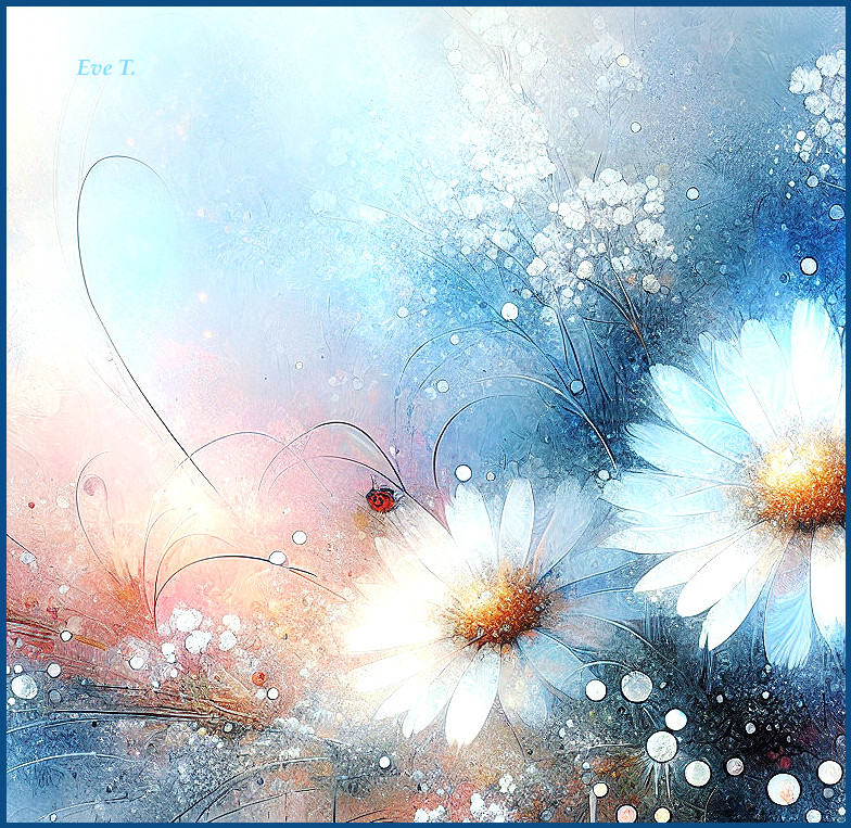 Abstract Floral Composition with Daisies and Pastels
