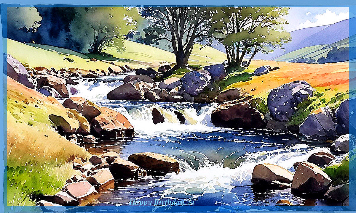 Serene Landscape with River and Lush Greenery