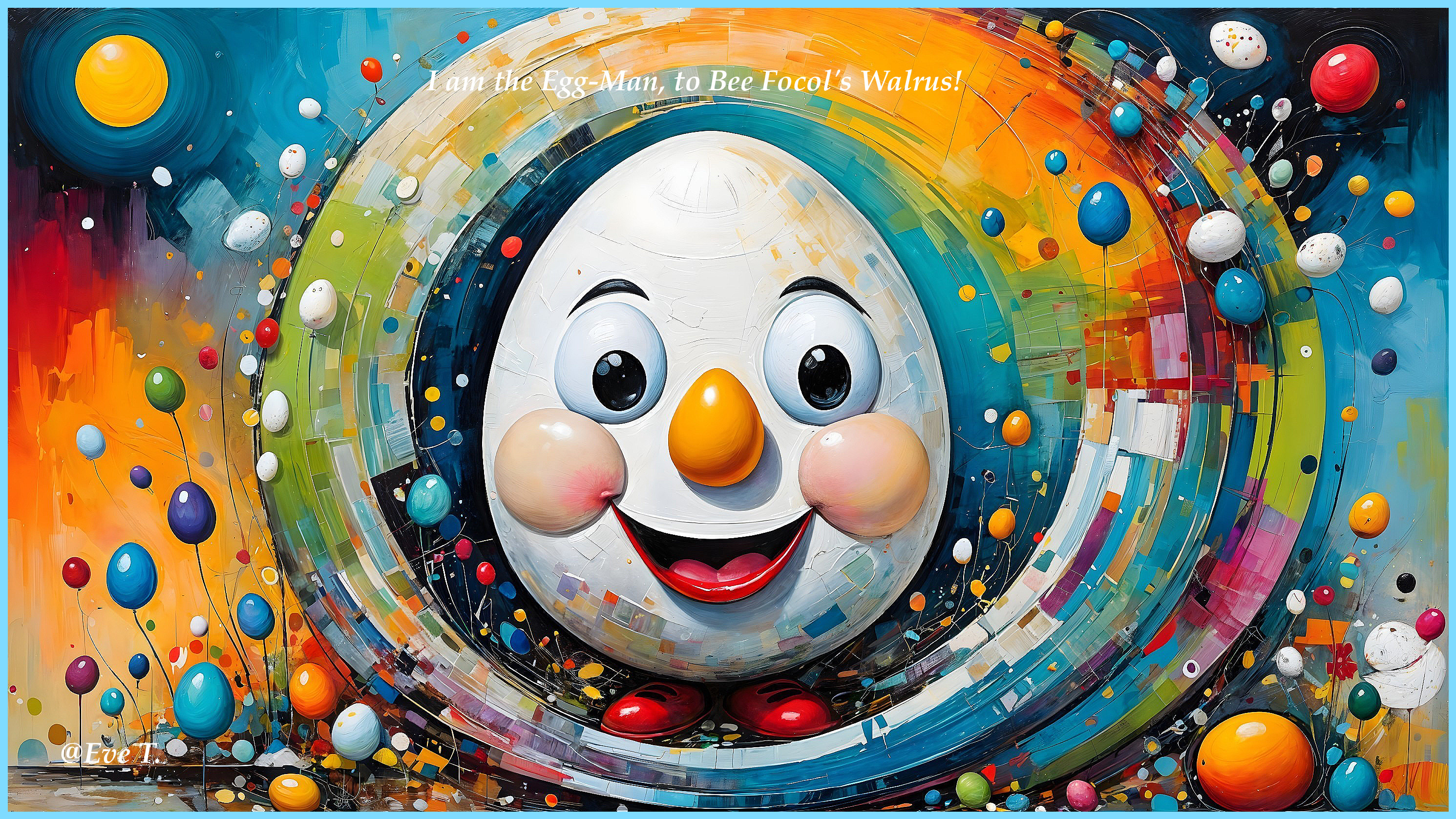 Vibrant Illustration of Cheerful Egg Character and Colors