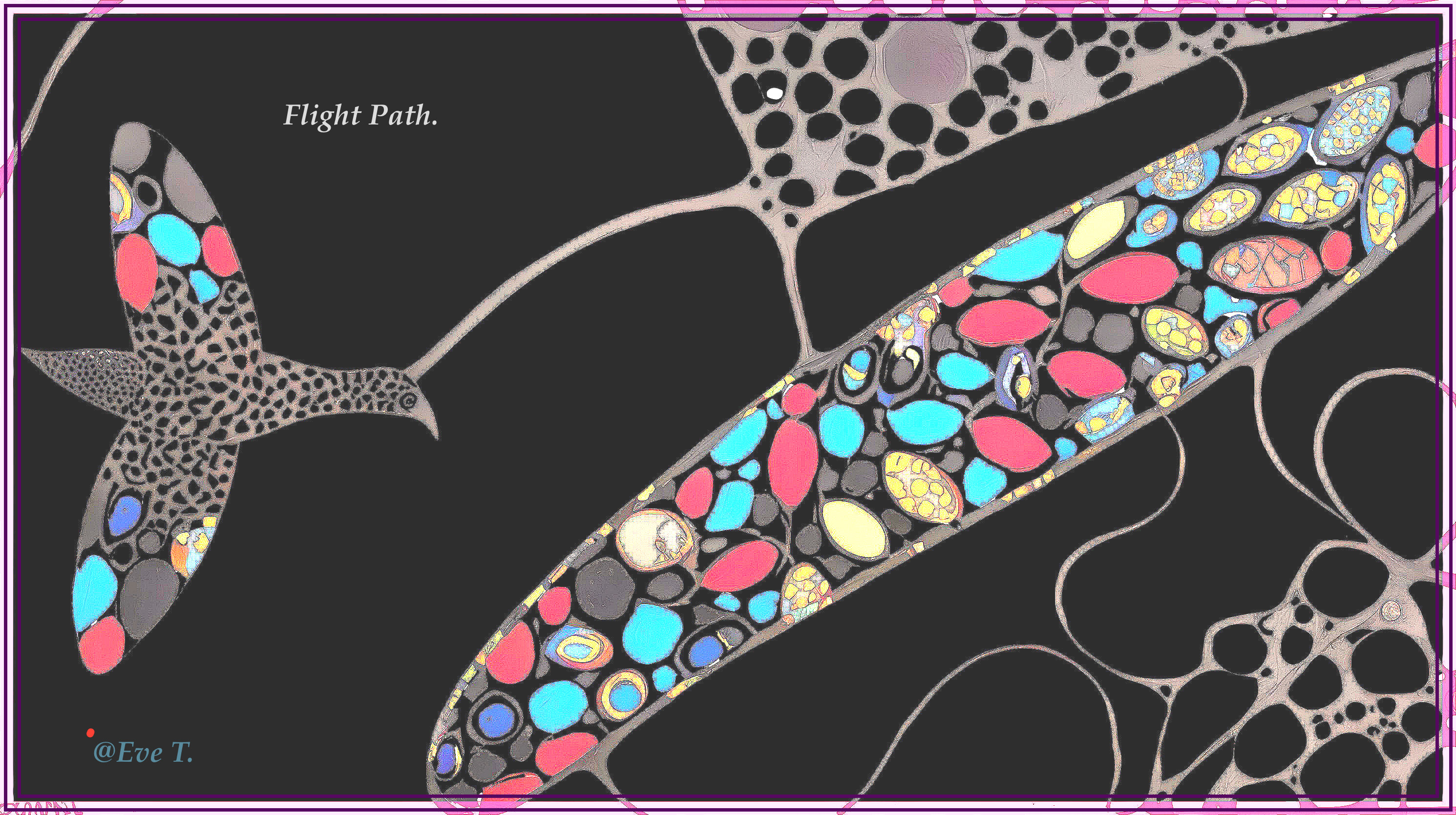 Abstract Design of a Bird in Flight with Colors