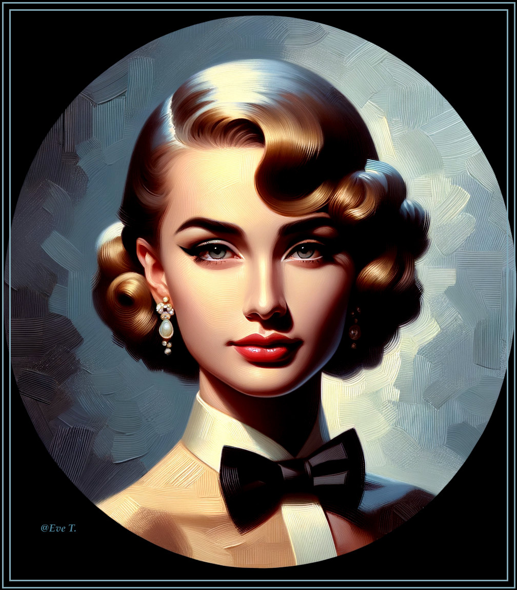 Vintage Hollywood Glamour Portrait of a Woman