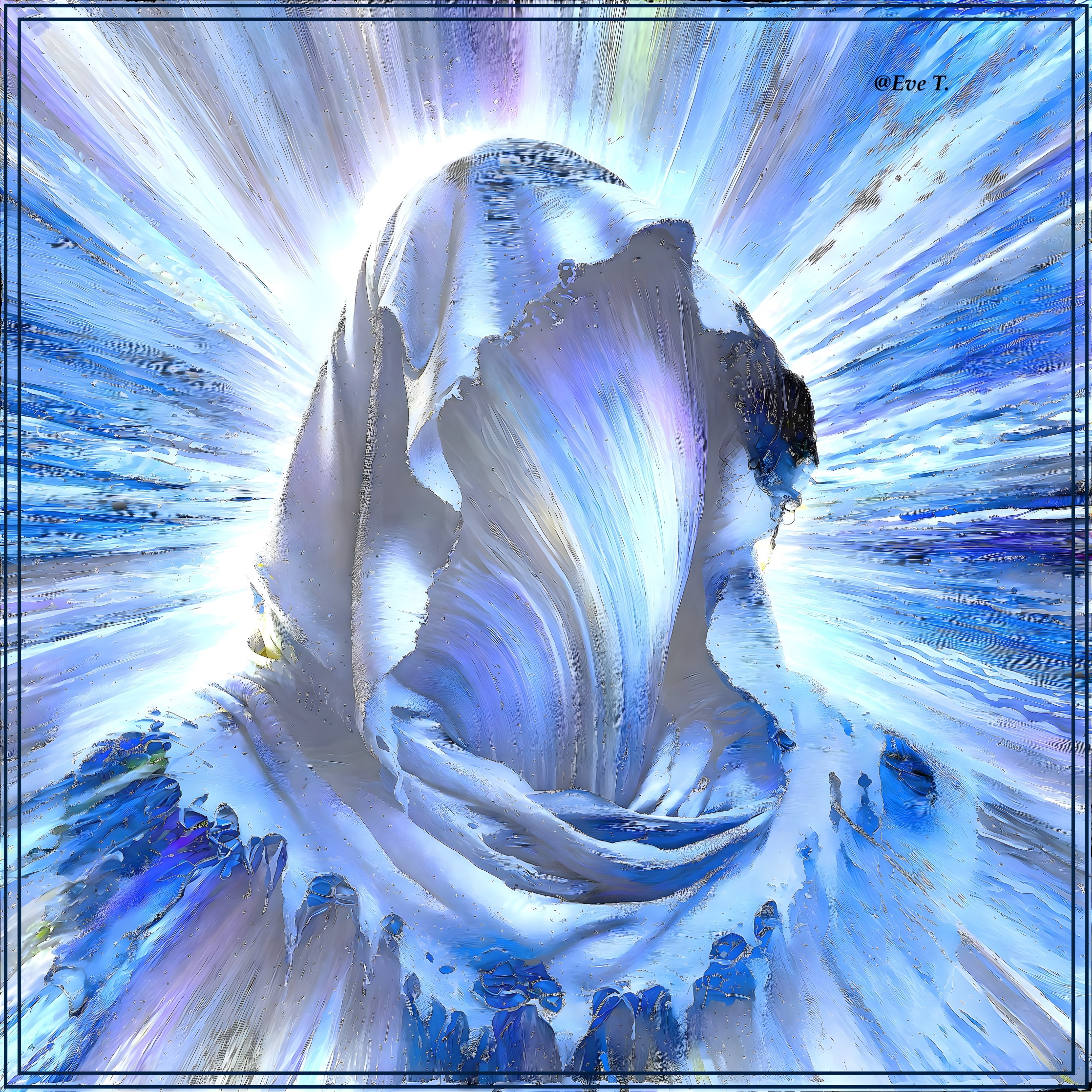 Surreal Figure in Ethereal Fabric with Halo Effect