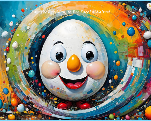 Vibrant Illustration of Cheerful Egg Character and Colors
