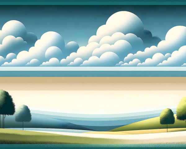 Serene Landscape with Rolling Hills and Gradient Sky