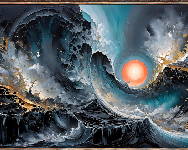 Dynamic Ocean Waves with Sun and Textured Details