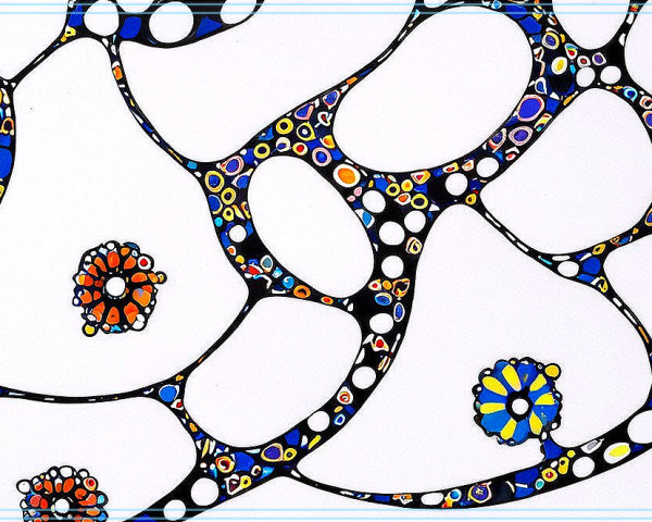 Abstract Design with Colorful Irregular Shapes