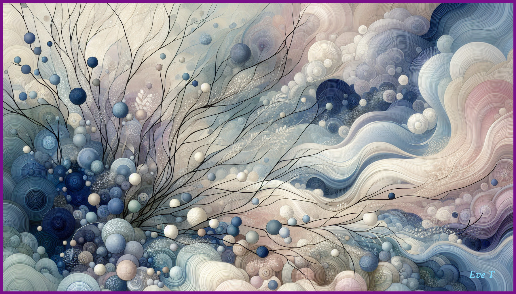 Abstract Artwork with Pastel Swirls and Fluid Patterns