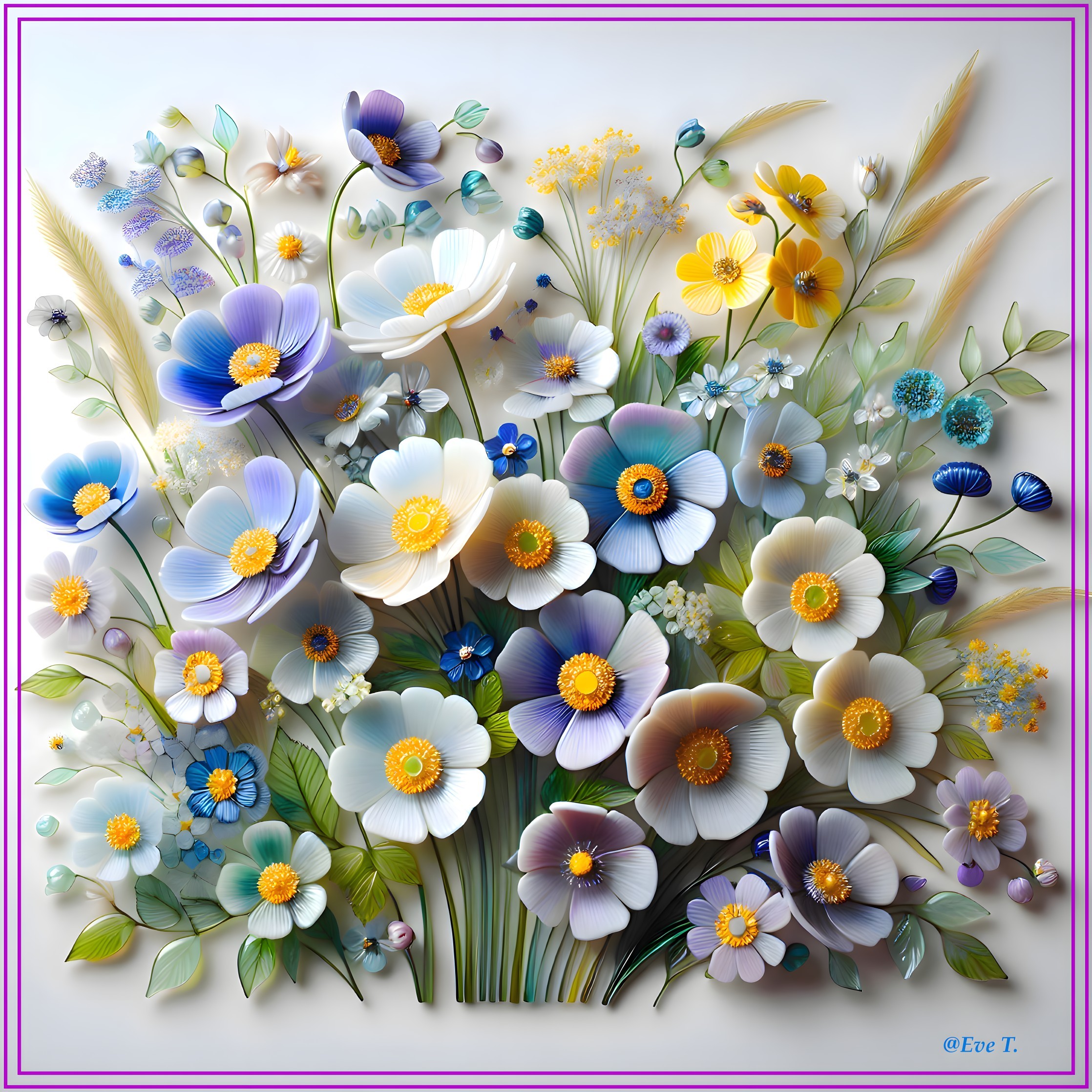 Vibrant Floral Composition with Colorful Blossoms
