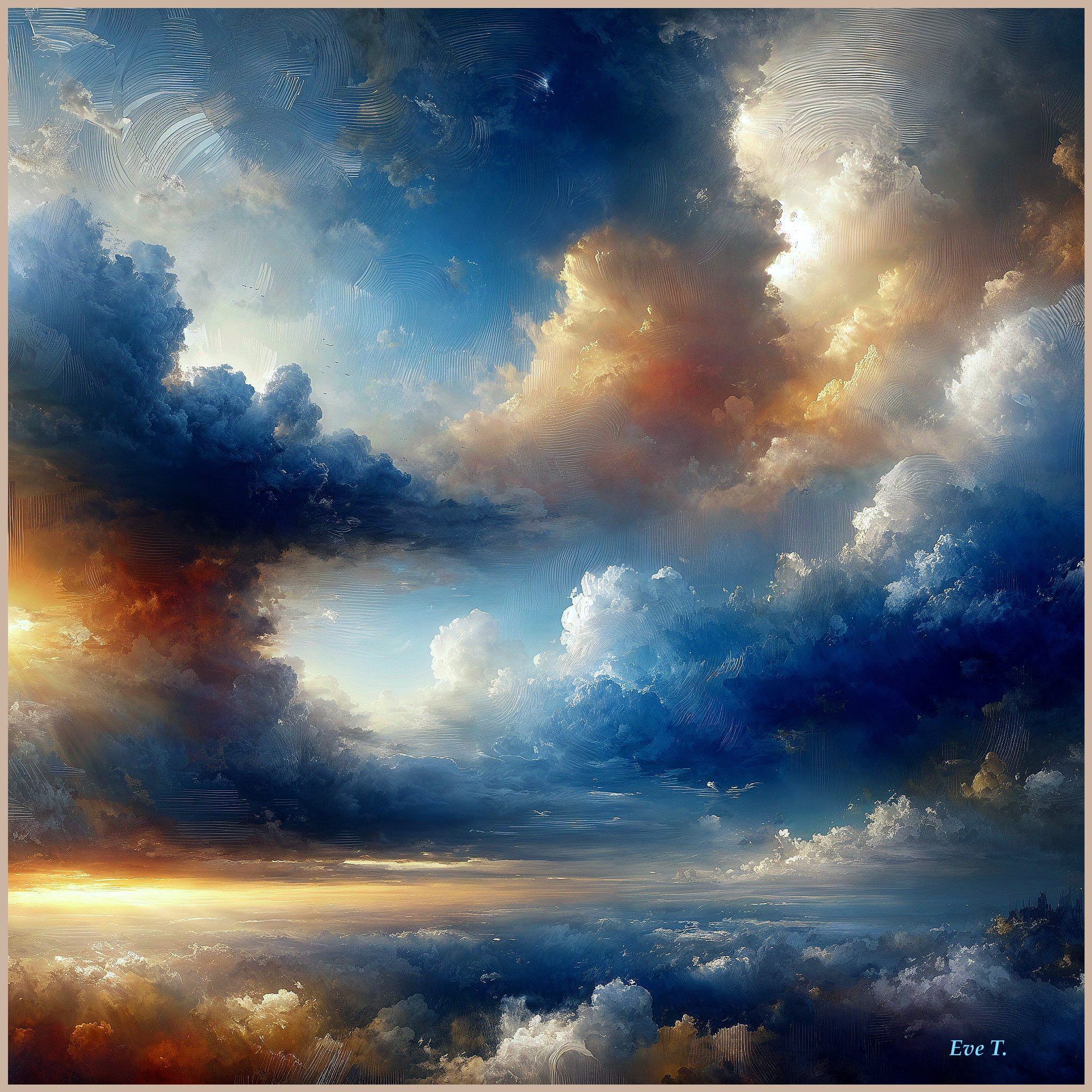 Vibrant Cloudscape with Dynamic Light and Shadow