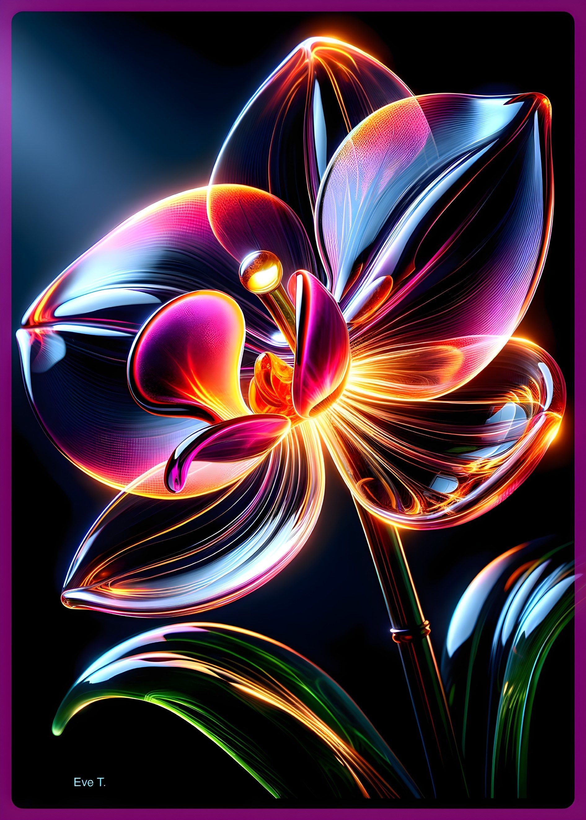 Vibrant Luminescent Orchid with Glass-like Petals