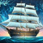 Abstract Representation of a Majestic Ship in Colors