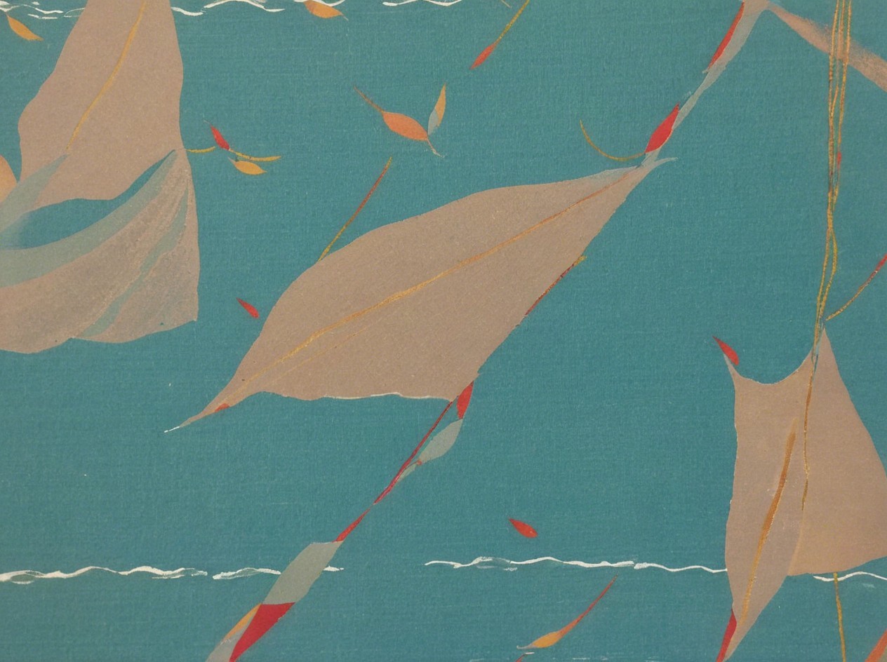 Abstract Design with Stylized Leaves and Colors