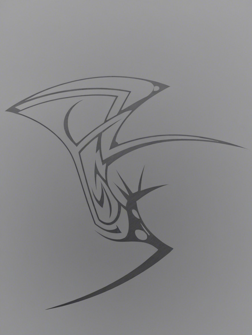 Abstract Design with Flowing Lines and Sharp Angles