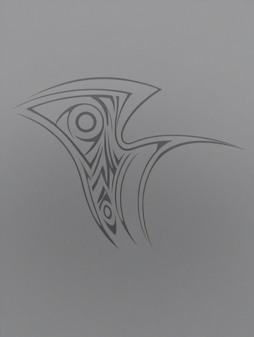 Abstract Bird Design with Flowing Lines and Shapes