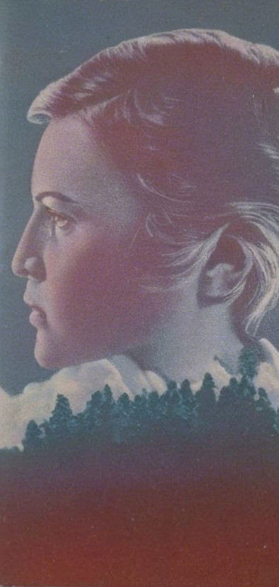 Young Woman's Profile with Scenic Mountain Backdrop