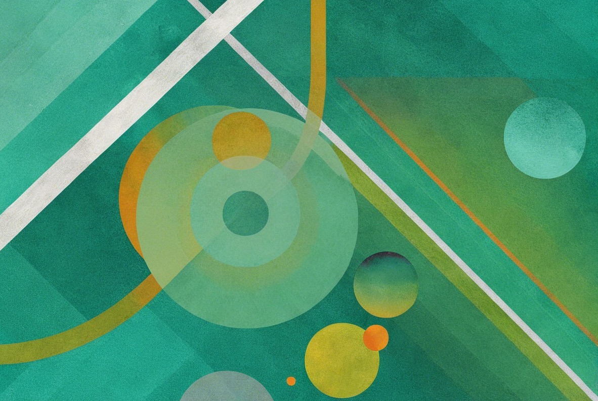 Abstract Composition with Geometric Shapes and Colors