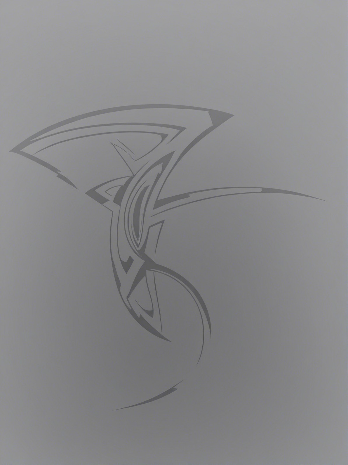 Tribal tattoo design with abstract wing-like elements