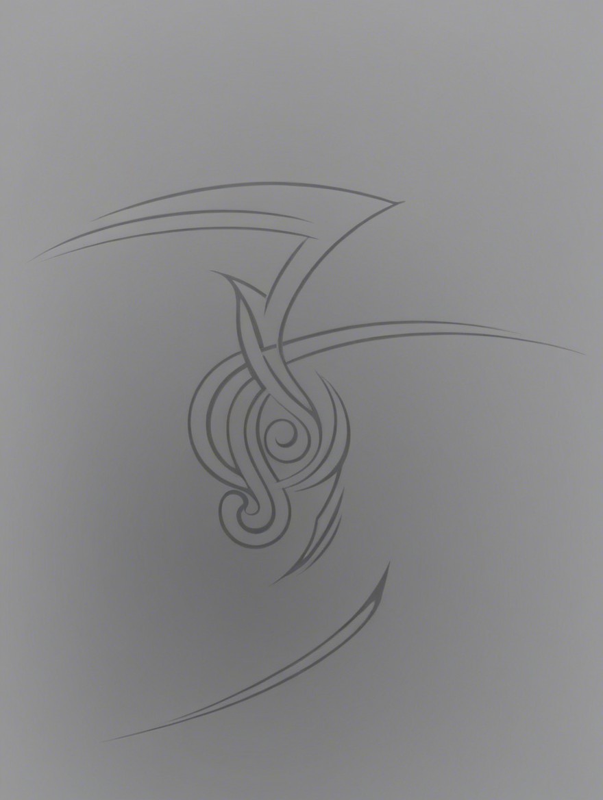 Minimalist Abstract Design with Swirling Lines and Shapes