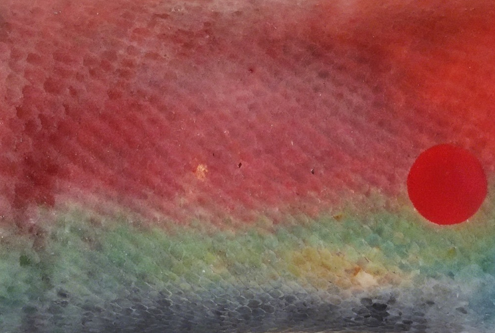 Abstract Composition with Textured Scales and Colors