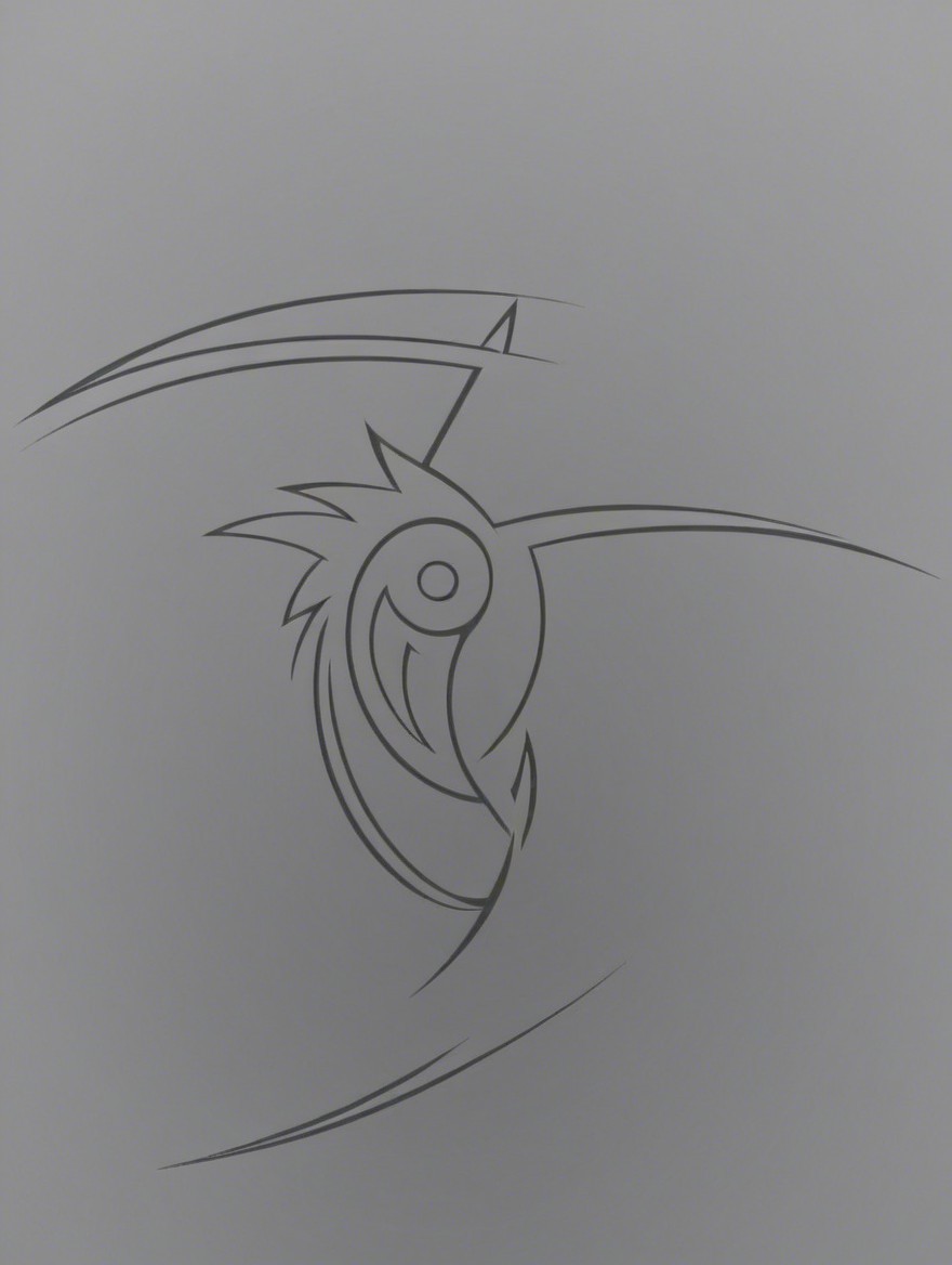 Minimalist Abstract Bird Design with Curves and Angles