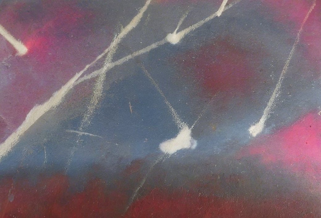 Abstract Composition with Red, Purple, and Blue Hues