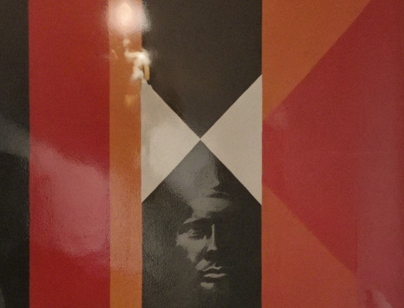 Vertical Graphic Design with Bold Colors and Shapes