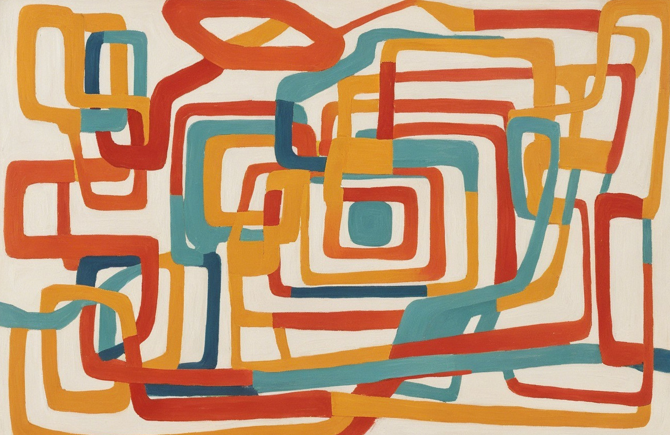 Vibrant Geometric Shapes in Warm and Cool Tones