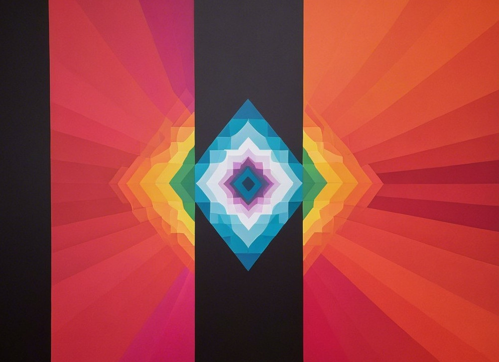 Vibrant Geometric Design with Bold Colors and Shapes