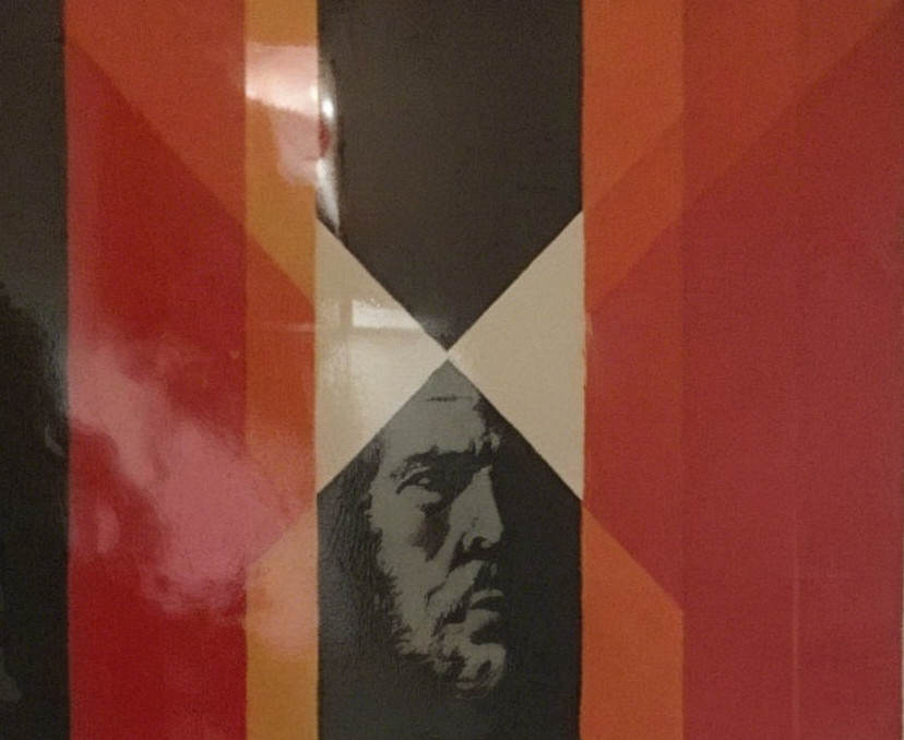 Abstract Geometric Art Featuring Profile of a Man