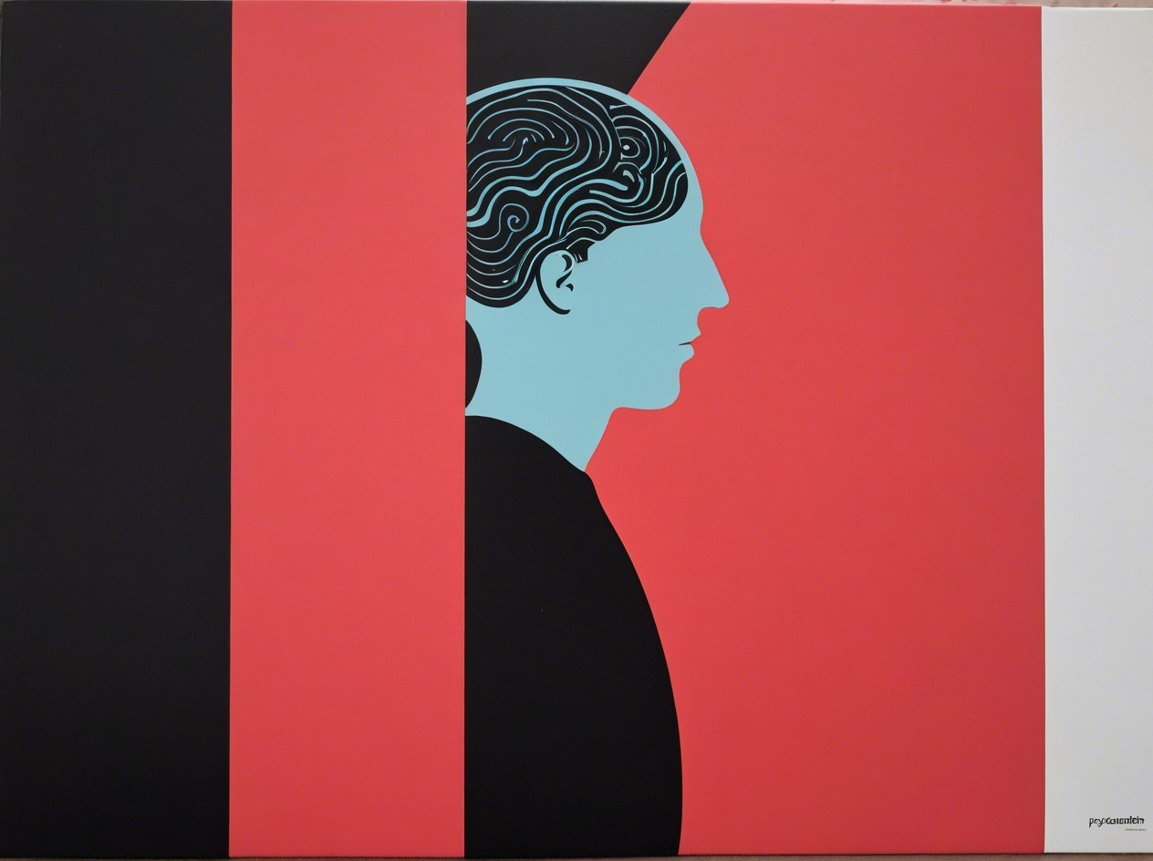 Minimalist Head Profile with Abstract Brain Patterns