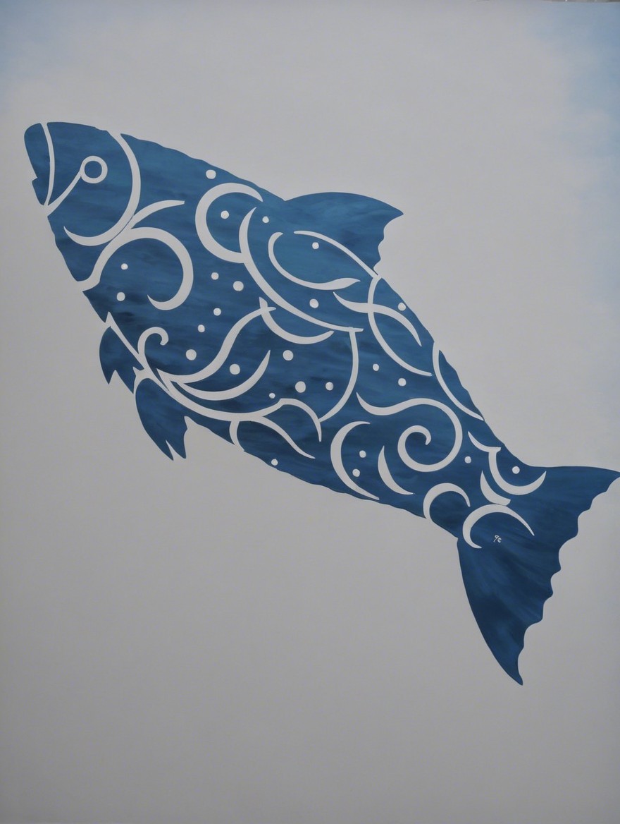 Stylized Fish Silhouette with Intricate Patterns