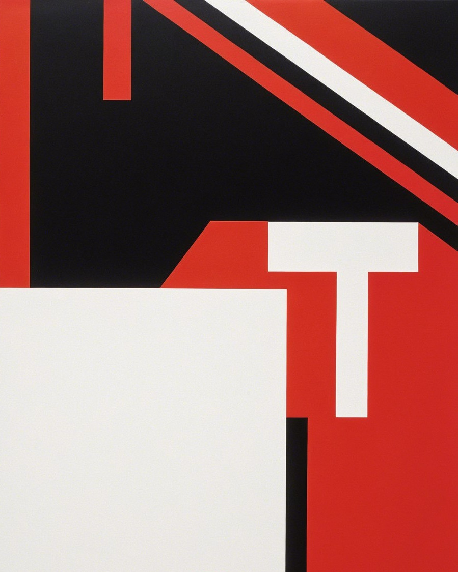 Abstract Composition with Bold Colors and Geometric Shapes