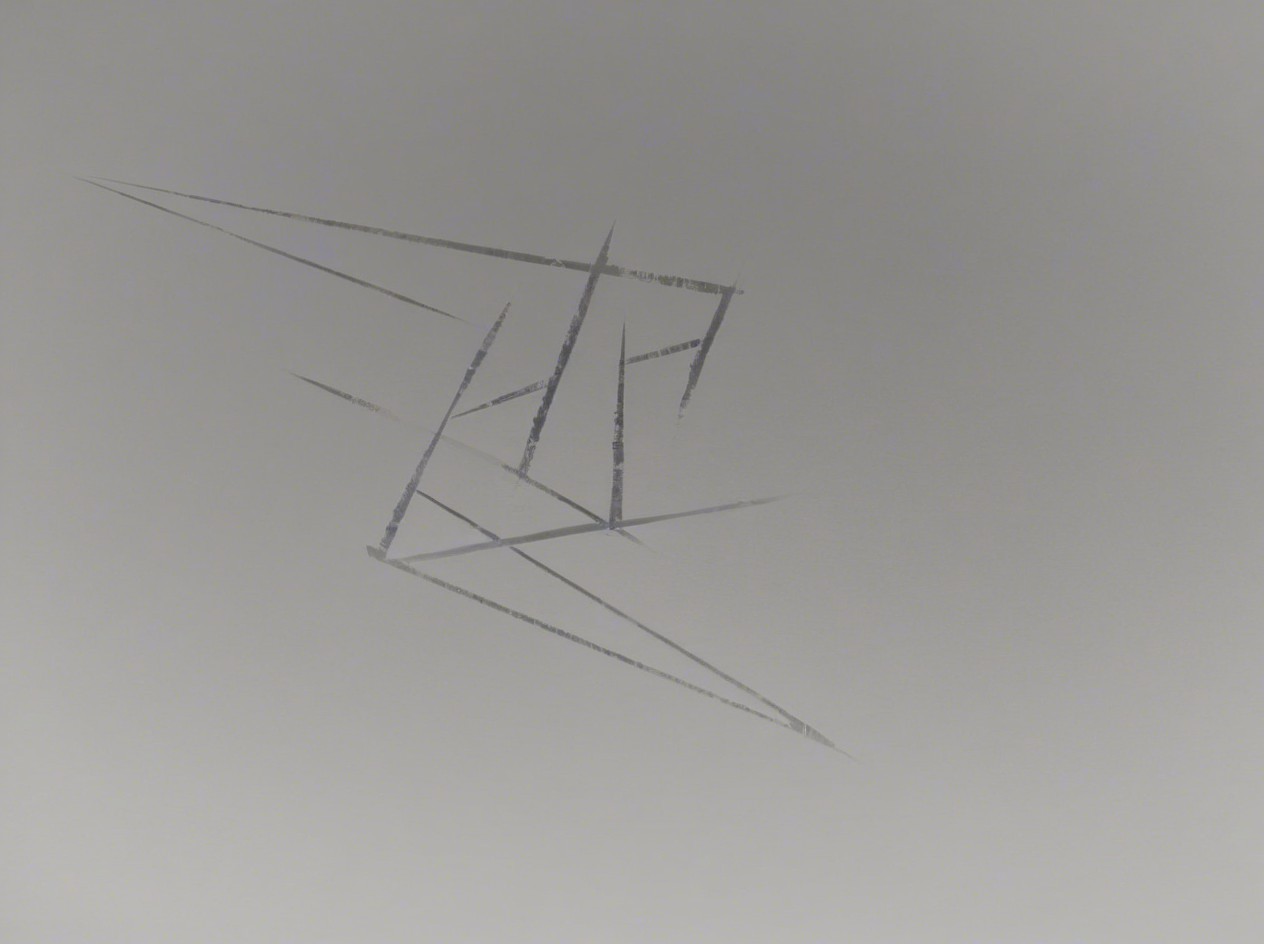 Abstract Digital Painting with Black Geometric Lines