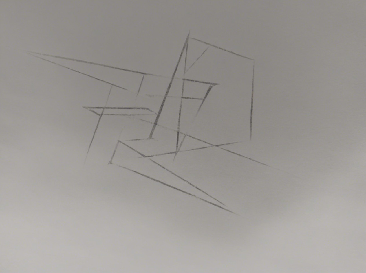 Abstract Sketch of Geometric Lines and Shapes