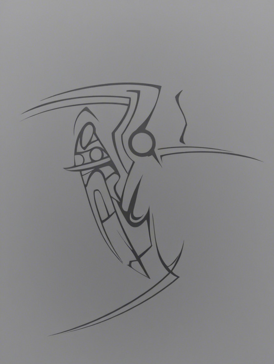 Minimalist Abstract Design with Fluid Lines and Shapes