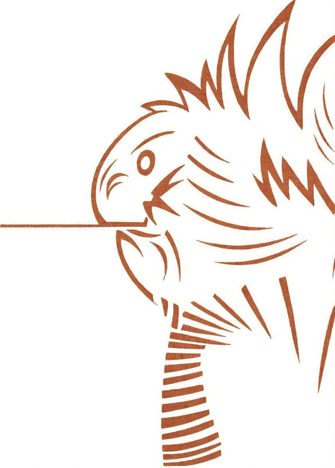 Abstract Eagle Head Illustration with Jagged Feathers