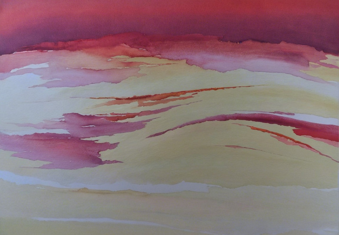 Abstract Waves of Soft Colors in Serene Composition